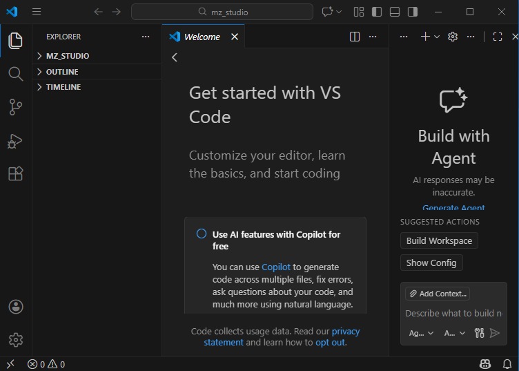 "打开工程后的 VS Code"