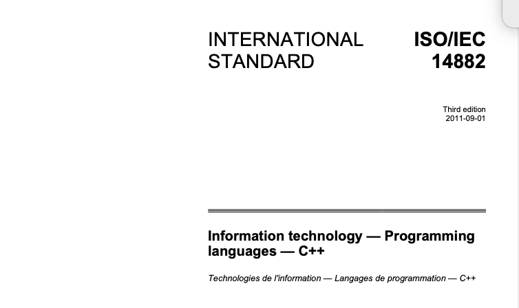 C++11标准官方文档第一页