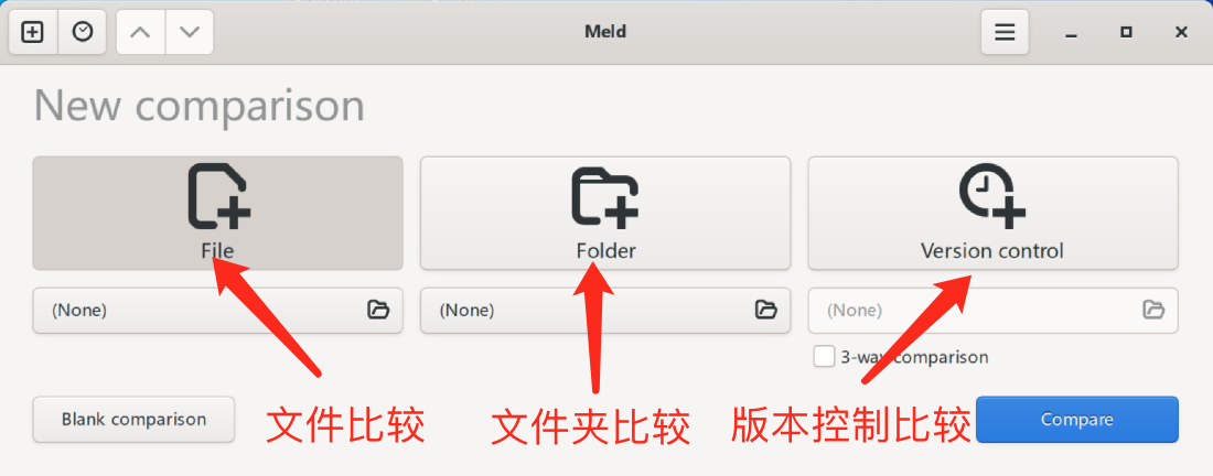 Windows 下 Meld 主界面