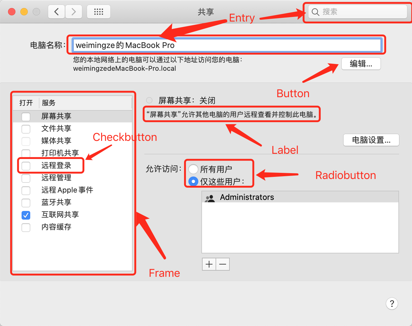 tkinter的widget示意图